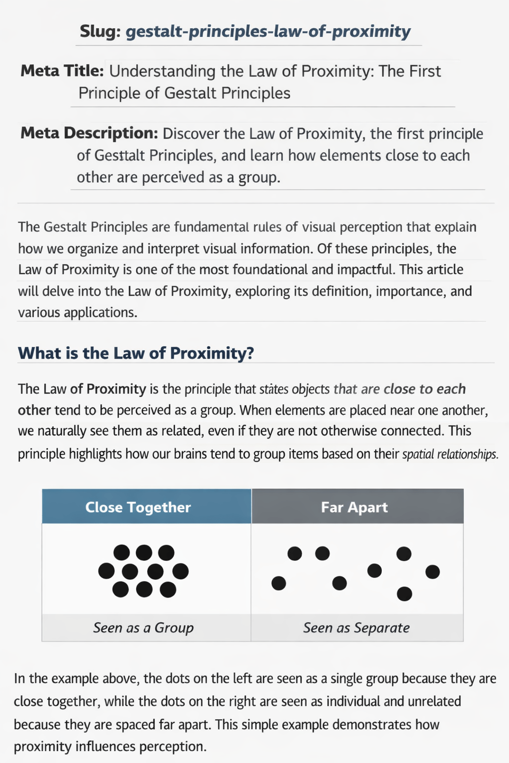 Gestalt Principle - Understanding the law of proximity